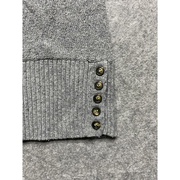 Hollister Sweater Womens Small Gray Rabbit Hair V Neck Long Sleeve Button Hem - Picture 8 of 12